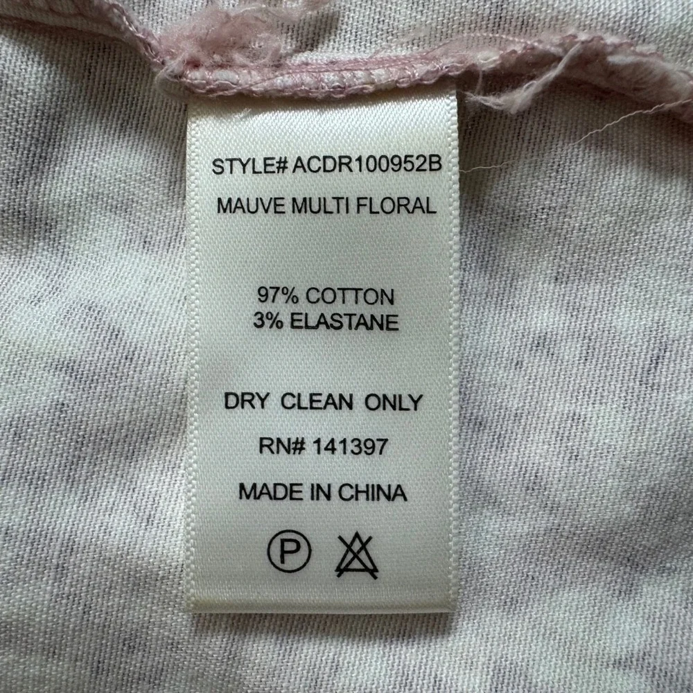 ASTR the Label Mini Dress Medium Mauve Pink Floral Square Neck Puff Sleeve - Picture 6 of 8